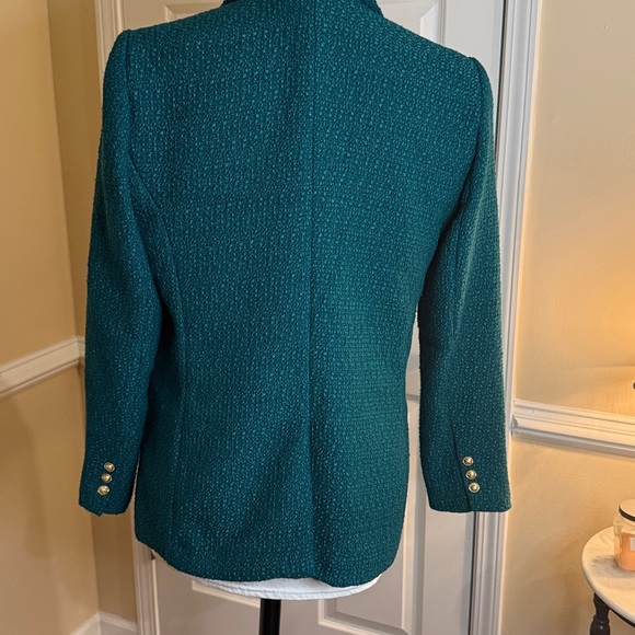Rachel Zoe Green Double-Breasted Blazer. - Picture 4 of 13